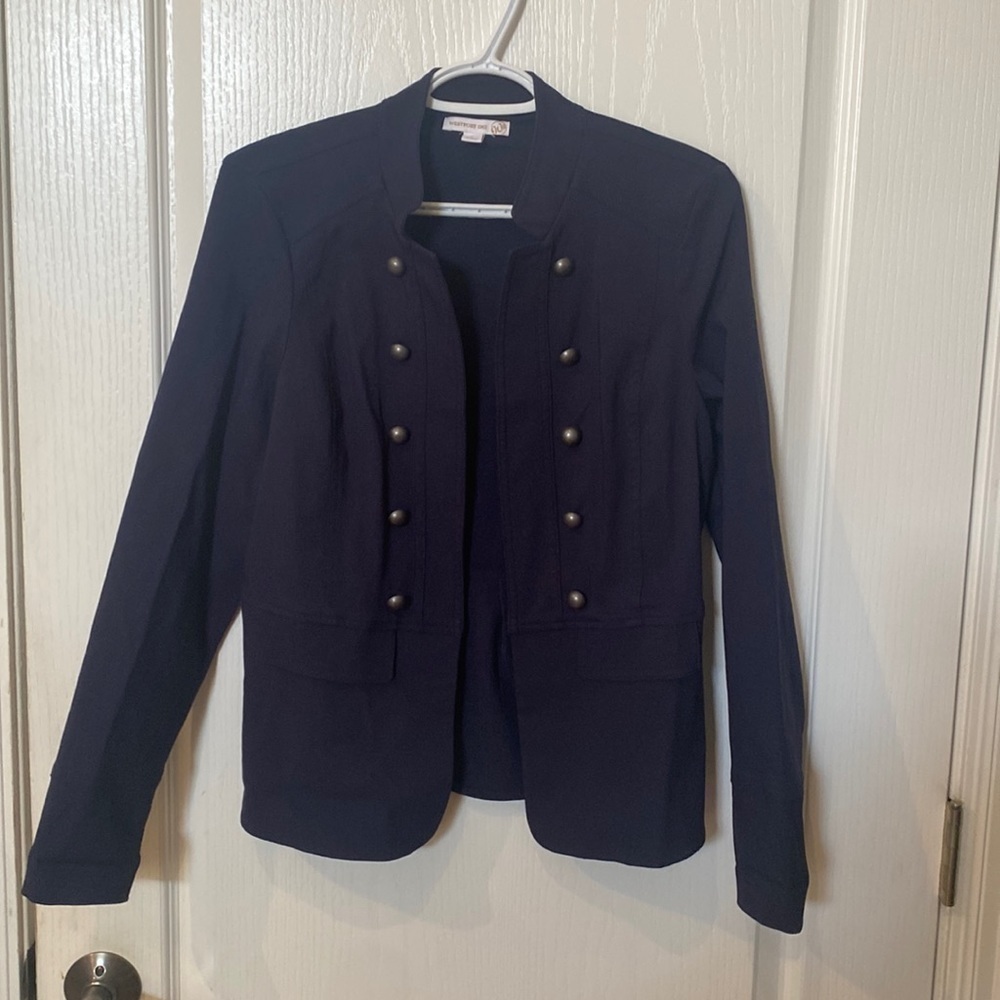 Dress barn Westport 1962 size small navy military style jacket